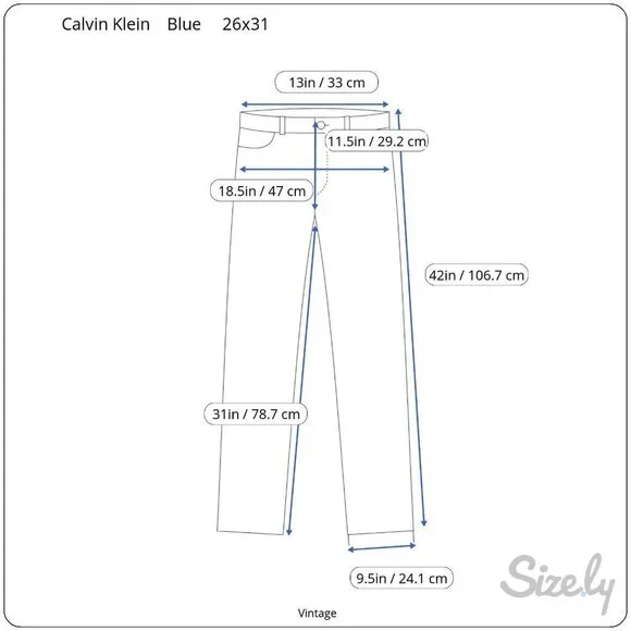 Calvin Klein Vintage 70s 80s Womens High-Waisted Blue Denim Straight Leg Jeans‎ - Picture 8 of 8